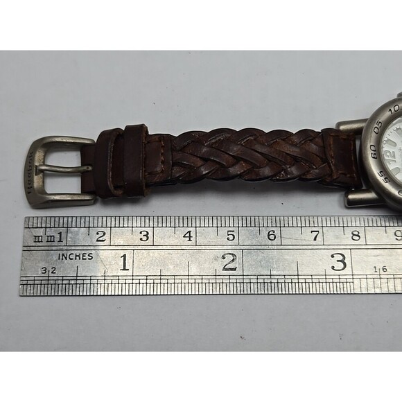 Vintage Reebok Sport 100M Quartz Watch Silver New Battery Womens Leather Strap - Picture 8 of 11